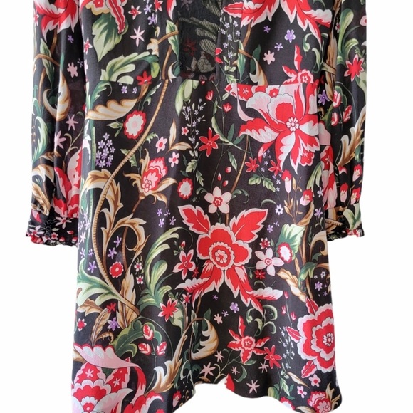 Zara Multicolor Floral Print Long Sleeve Dress Size Medium, but fits like Sm - Picture 9 of 17